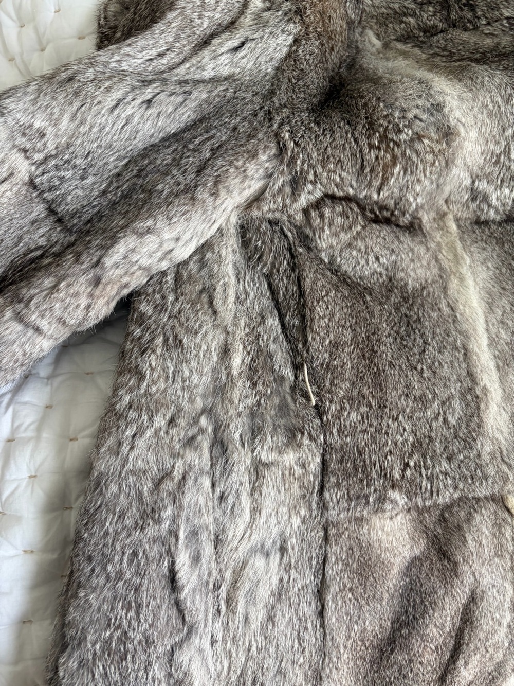 Vintage Rabbit Fur Coat size medium - Picture 4 of 14